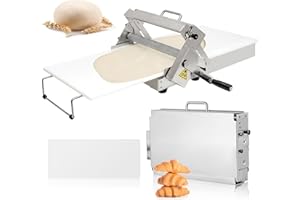 Folding Dough Sheeter, Manual Dough Sheeter Machine, Stainless Steel Dough Machine with Adjustable Thickness, Suitable for Ma
