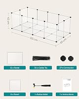SONGMICS Pet Playpen with Floor Small Animal Enclosure 125x63x42 cm White view 8