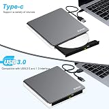 BUNUD USB 3.0 Type C CD DVD Drive Burner Rewriter SD TF 2 USB Ports Laptop view 7