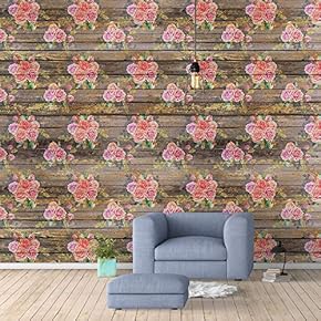 Wall Murals for Bedroom Flowers Collage Pattern Removable Wallpaper Peel and Stick Wall Stickers - 66x96 inches