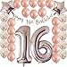 16th Birthday Decorations for Girls，Rose Gold 16th Birthday Party Decoration for Her，Rosegold Balloons Decoration for Girls Women 16th Birthday Party Supplies