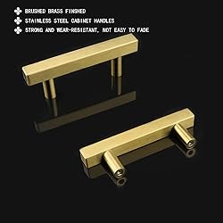 goldenwarm 5Pack Brushed Brass Drawer Pulls Gold