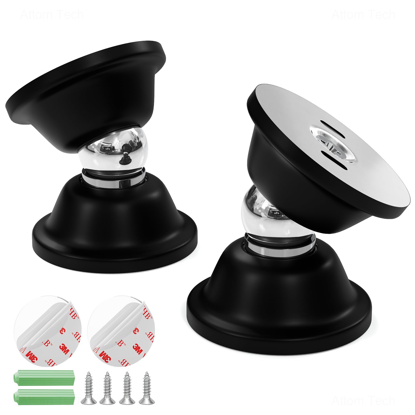 NiHome Magnetic Door Stop for Secure Door Holding & Stopping, Easy Install Non-Obtrusive Design, Flexible Mounting Options for Older Homes & Uneven Doors, Protects Walls, Suitable for All Rooms (2PCS) โ image 1