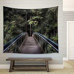 Scenery with Bridge and Trees - Fabric Wall Tapestry Home Decor - 51x60 inches