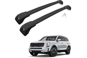 GDYDI Car Roof Rack Cross Bars Compatible with 2019-2023 KIA Telluride LX EX S SX SX-Prestige (Fit for Flush Side Rails), Aluminum Lockable Roof Cross Bars for Kayak Bike Rooftop Cargo Carrier Bag Basket