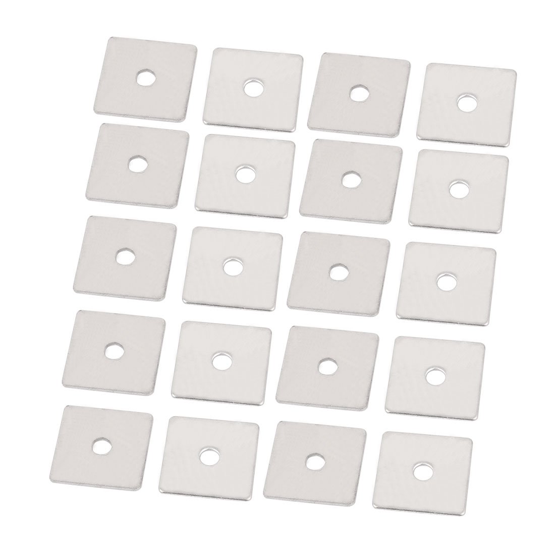 Sourcingmap M4 x 16mm Square Stainless Steel Flat Repair Plate Silver Tone 20pcs