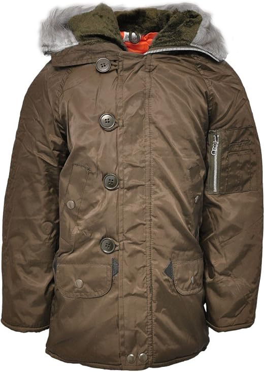 Boys Classic Snorkel Parka Coat With Fur Trim Fleece Lined Hood (Age 6