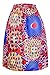 Annflat Women's African Print Knee Length Flare Skirts with Pockets X-Large Red