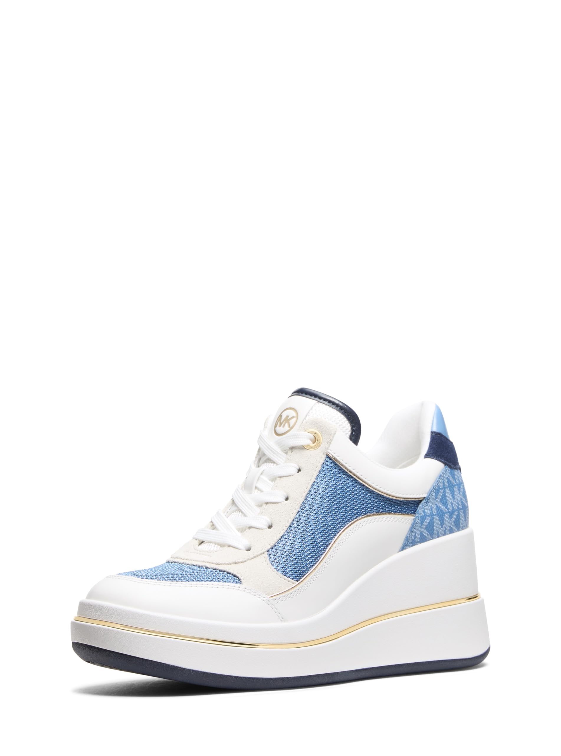 Michael Kors Women’s Emmy Wedge Trainer, French Blue Multi, 6.5