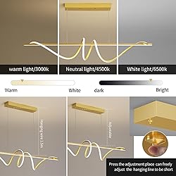 Modern Chandelier, Dimmable LED Pendant Light, Ring