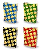 BOOK SOX Stretchable Book Cover: JUMBO EMOJI Value Pack of 4 Jackets Fit Most Hardcover Textbooks up to 9