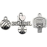 iloveDIYbeads Ball Sports Charms-75pcs Alloy Ball Games Sports Basketball Charms For Jewelry Making Crafting DIY Necklace Earrings Bracelet Accessaries (M324)