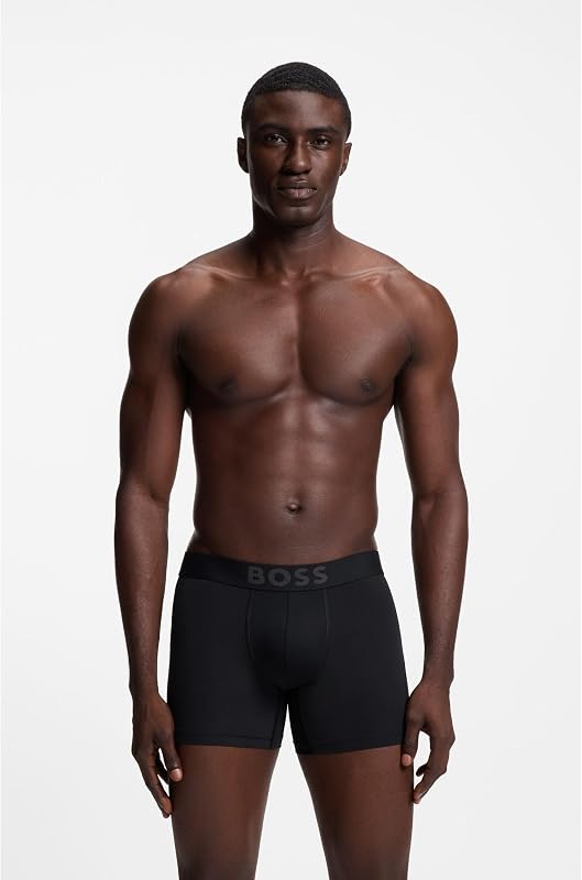 Active Lot de Trois Boxers Longs en Microfibre avec Empiècements en Maille Filet