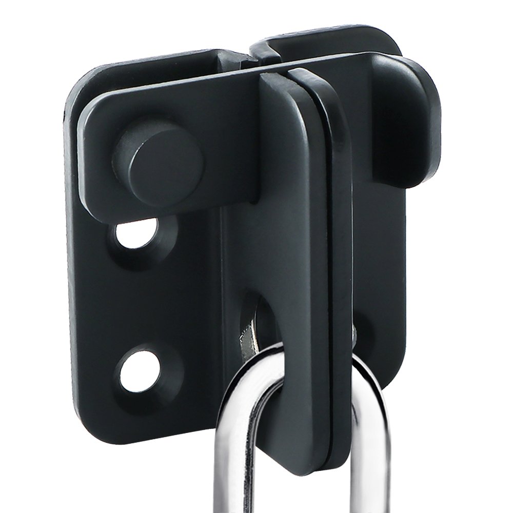Sayayo Shed Lock Gate Lock Door Bolt Lock Gate Latch Tiny Padlock Hasp for Wooden Gates Garden Shed Cupboard Pet Cage, Stainless Steel Matte Black Finished
