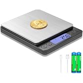 SKEAP Coin Scale to Weigh Coins, 1kg/0.01g High Accuracy Gram Scale for Coin Collectors, Gold and Jewelry, with USB Charging, LCD Display, PCS Counting, Includes Charging Cable and AAA Batteries