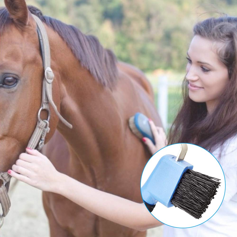 Gobesty Rubber Horse Brush, Rubber Hoof Pick with Brush Horse Grooming