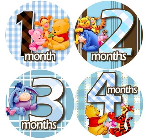 Body Para Bebe Pegatinas Mensuales Winnie Pooh Amigos Bebe Mes Onesie Pegatinas Baby Shower Regalo Photo De Ducha Pegatinas Photo Prop Por Onesiestickers Baby Amazon Com