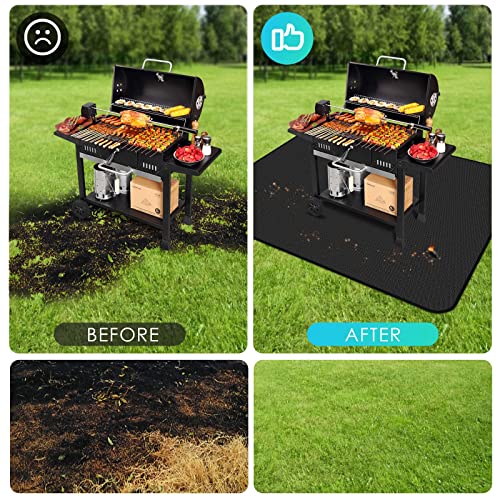 Grill Pit Mat EC TECH, 60 x 48 Inch Grill Mat Under Desk, DoubleSided Fireproof OilProof Mats