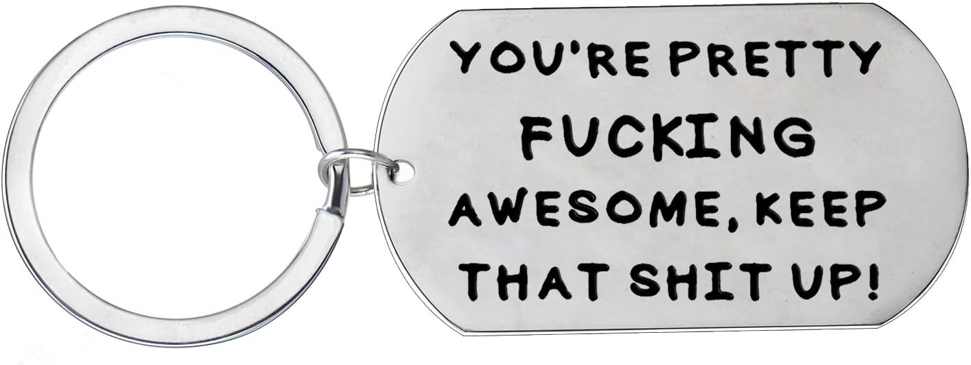 BESPMOSP Inspirational Key Rings Funny Men Best Friends Coworker Keychain You are Awesome Keychain Inspirational Keyring Graduation Birthday Gift for Colleague Boss Men Women Friends (Style4)