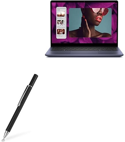 BoxWave DualTip Stylus Pen For Dell Inspiron 14 5000 2-in-1 - Fiber Tip & Clear Tip Stylus