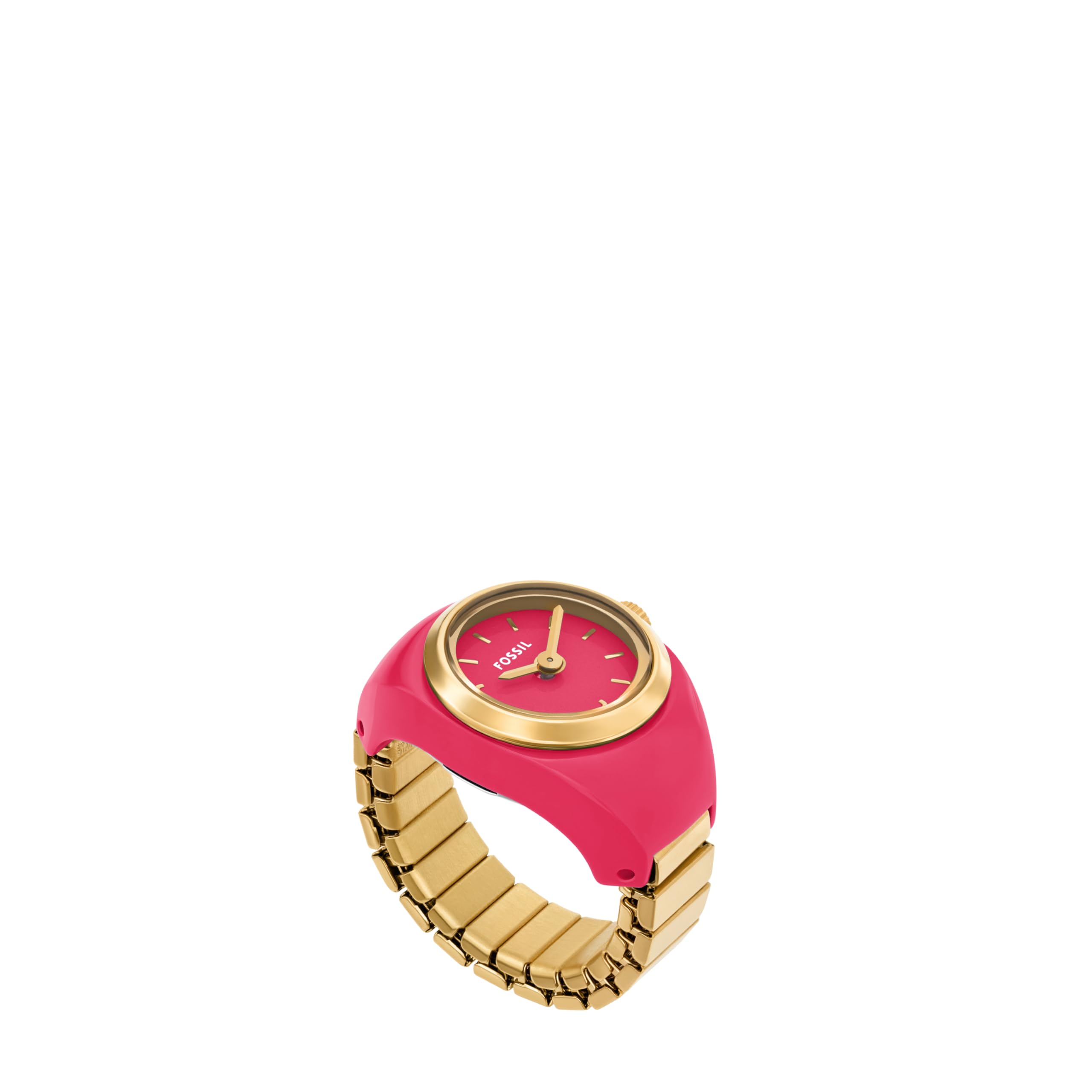 Fossil Women's Two-Hand Pink Stainless Steel Watch Ring, ES5414 Image Fossil Women's Two-Hand Pink Stainless Steel Watch Ring, ES5414 Image