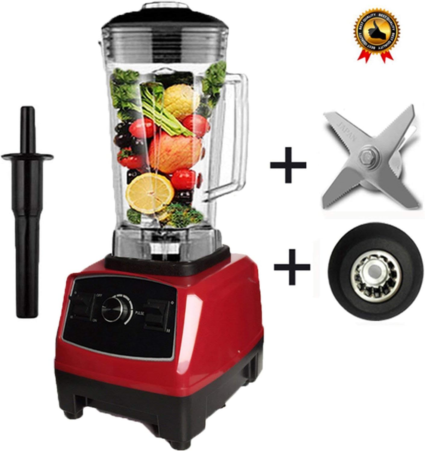 3Hp Commercial Grade Home Professional Smoothies Power Blender Food Mixer Juicer Food Fruit Processor,888Red Blade Drive,Uk Plug