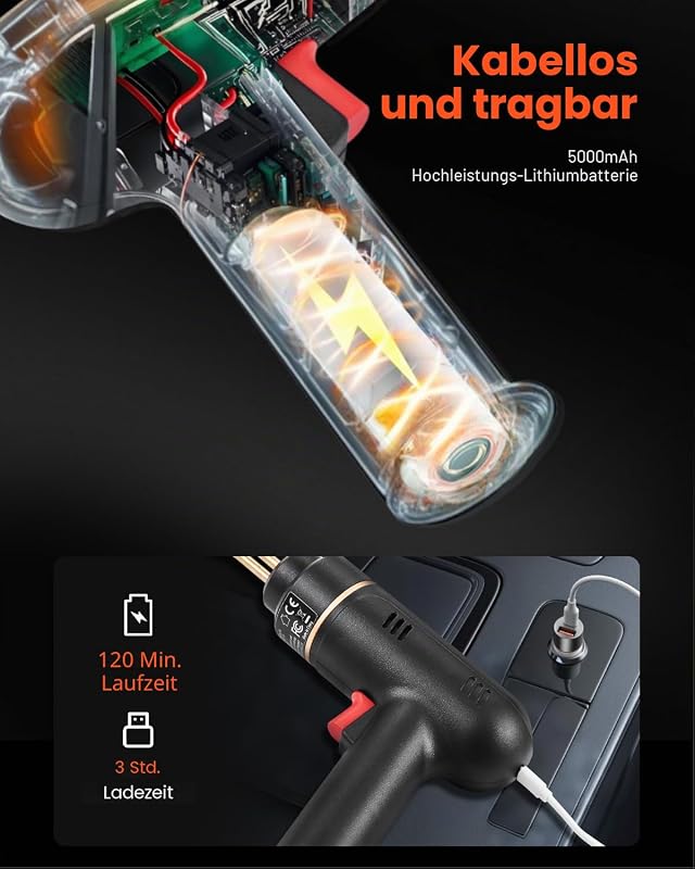 Kunststoff Schweißgerät, 120 W Schweißpistole mit 400 Stk. 4 Arten Heißklammern, Kunststoff Reparatur Set für Kunststoff-Autostoßstangen für Kajaks, Spielzeuge, Reparatur von Kunststoffrissen