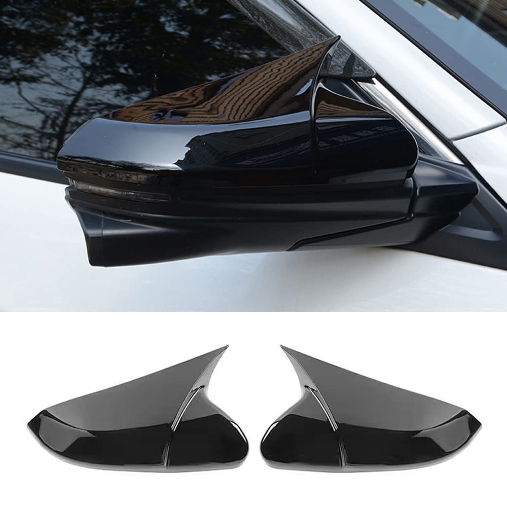 Photo 1 of ATNVIDSG ABS Door Side Mirror Trim Cover Compatible with Honda Civic 2016-2021 10th Generation Sedan Coupe Hatchback Mirror Bullhorn Style Side Mirror Protectors (Gloss Black 2 PCS)