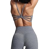 Aoxjox Women's Workout Sports Bras Ruched Rachel Fitness Training Gym Bra Yoga Crop Tank