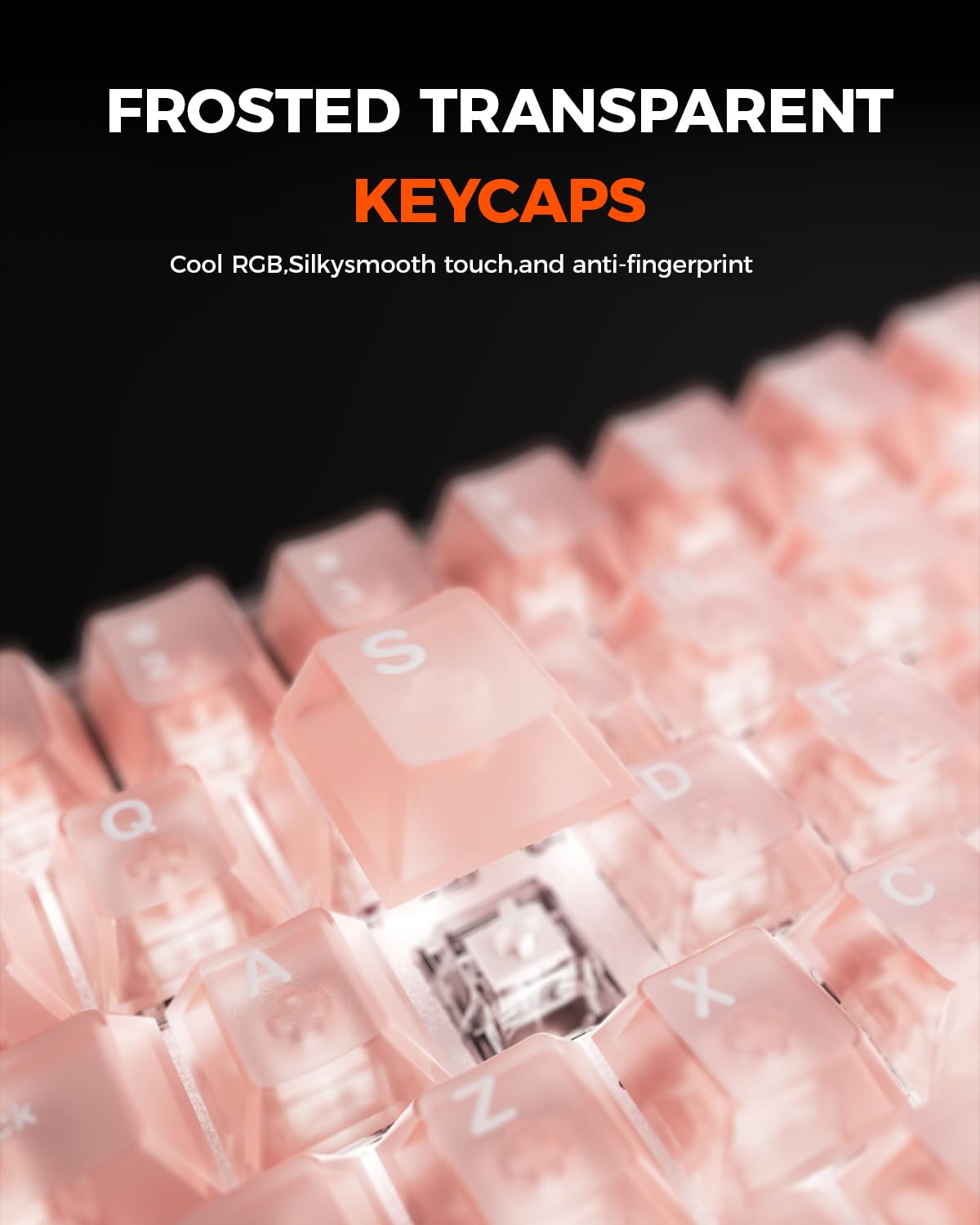 DAREU COOL60 Wired Halbtransparent Beleuchtete Tastaturen, 8K Hz Rapid Trigger Magnetic Gaming Tastatur, 15 RGB Modes, 0.01mm RT-Genauigkeit, Einstellbare Betätigung, 60% Tastatur für PC/Mac(Rosa) 6