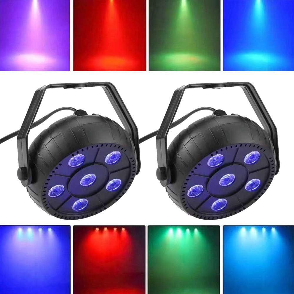 2Pack 3 in 1 Stage Light DJ Par Lights Stage Spotlight Auto Lighting Voice Control Stage Lights Best for Wedding Birthday Party Bar Club Dance Hall Concert Home Ceremony Ballroom Christmas Halloween