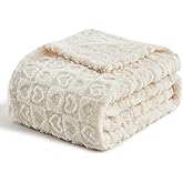 lifein Throw Blanket for Couch-Cream Heart Boho Throw Blanket, Soft Fleece Plush Lightweight Blankets&Throws for Woman, Fuzzy Decorative Blankets for Livingroom Bed Sofa Chair(50x60in,Cream)