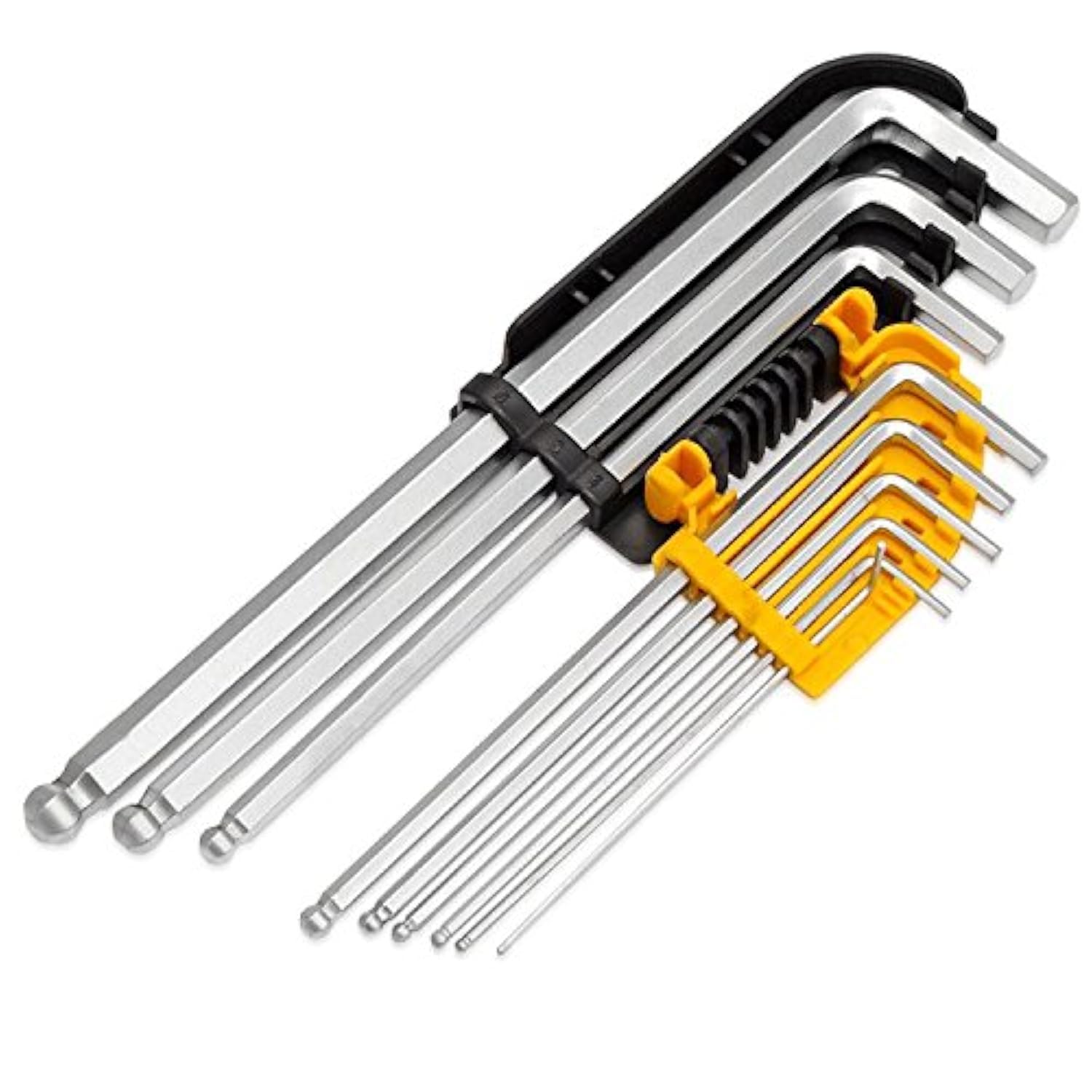 NUZAMAS 9 PC (1.5mm-10mm) Key Ball Point Wrench Set Kit Portable Extra Long 225mm(max)