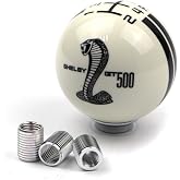 Dreamseek for Ford Mustang Car Gear Shift Knob 5 Speed Cobra Logo Manual Handle Ball (Black)