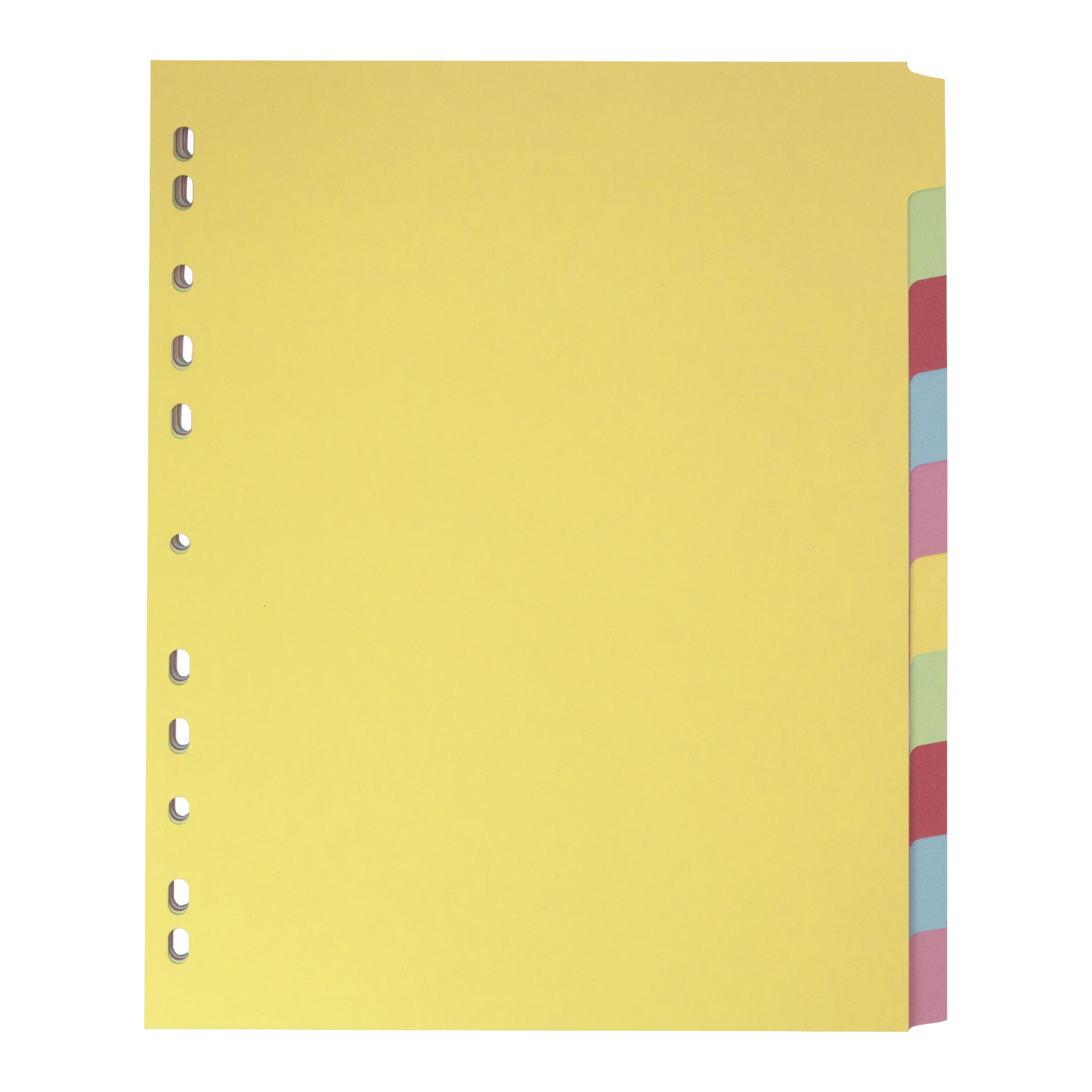 Elba A4+ Yellow 10 Part File Divider, 1 Pack for Office School & Home Organisation, Durable Filing Dividers Suitable for Punched Pockets
