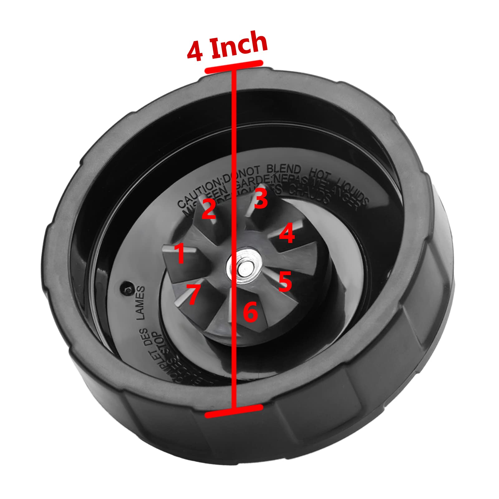 Ninja Blender Replacement Parts – Premium Grade 7 Fins Ninja Blender Blade for Ninja Blender Cups – Stainless Steel High Speed New Bearing – Leakproof Sealing Ring