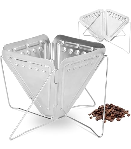 Soporte Plegable Para Filtro De Café De Acero Inoxidable - Portátil, Reutilizable, Ideal Para Camping Y Viajes