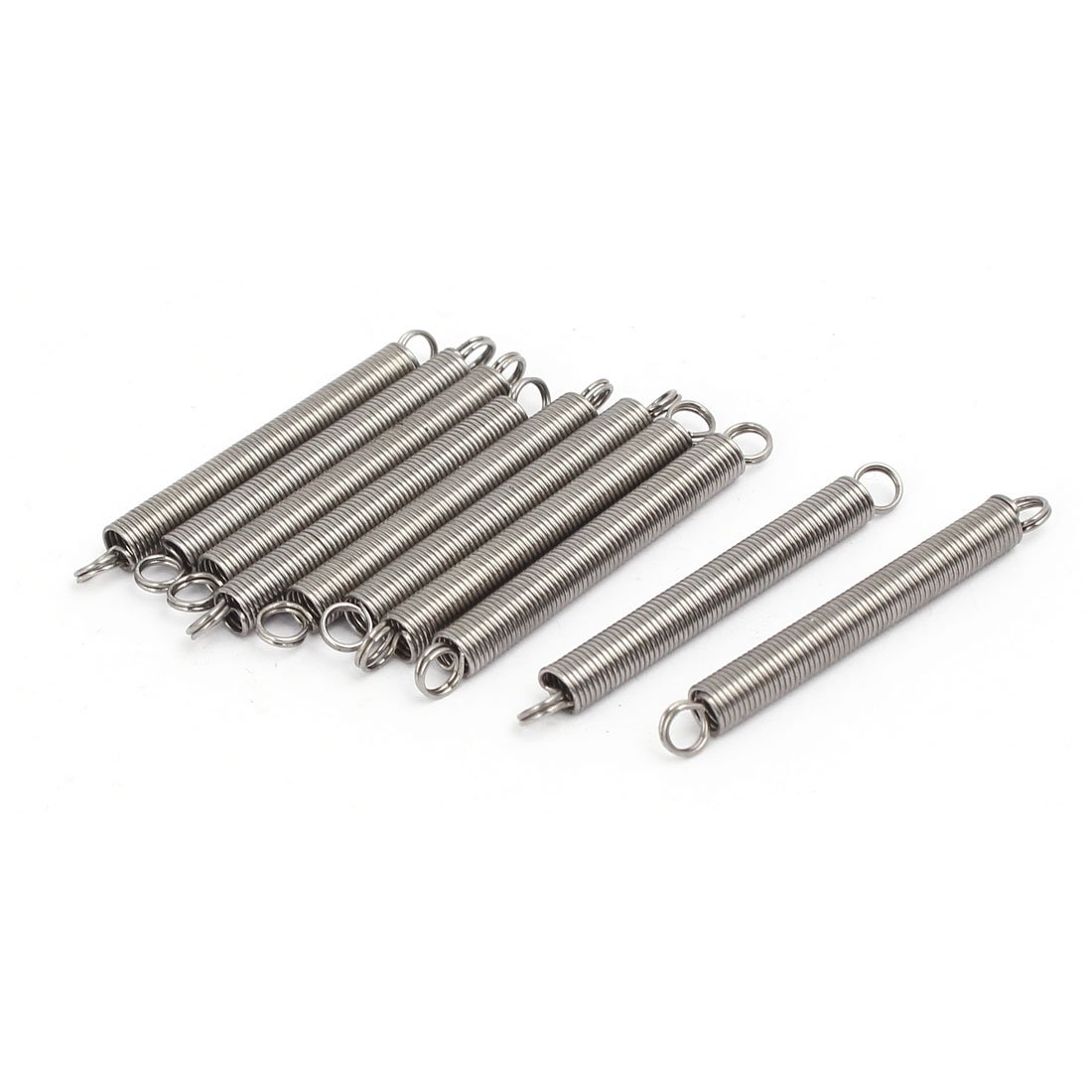 Sourcingmap 0.5mmx4mmx40mm 304 Stainless Steel Tension Springs Silver Tone 10pcs