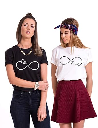 Best Friend T-Shirt für 2 BFF Sister Shirt Damen Sommer Oberteil BFF Geschenke