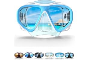 COPOZZ Adult Scuba Mask, Dive Mask Anti Fog Snorkeling Scuba Diving Glasses, Great Seal Free Diving Tempered Glass Mask Goggles