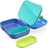 ZOKU - Mini Bento Box for Kids, Stackable, Lightweight, Leakproof, for Children, Kid Friendly Latch, Easy to Clean (Bento Jr) (Blue)