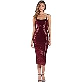 Zeflows Womens Sequin Adjustable Straps Backless Cami Dresses Slim Fit Sparkly Glitter Homecoming Wedding Midi Dresses