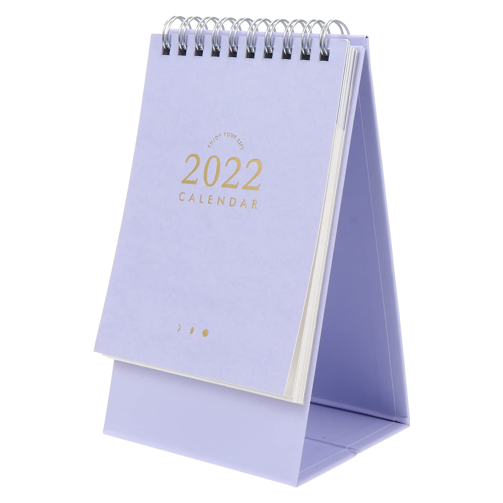 NUOBESTY 1Pc 2022 Calendar Solid Color Mini Calendar Schedule Planner Organiser Table Calendars Desk Memo for Office Home (Purple)