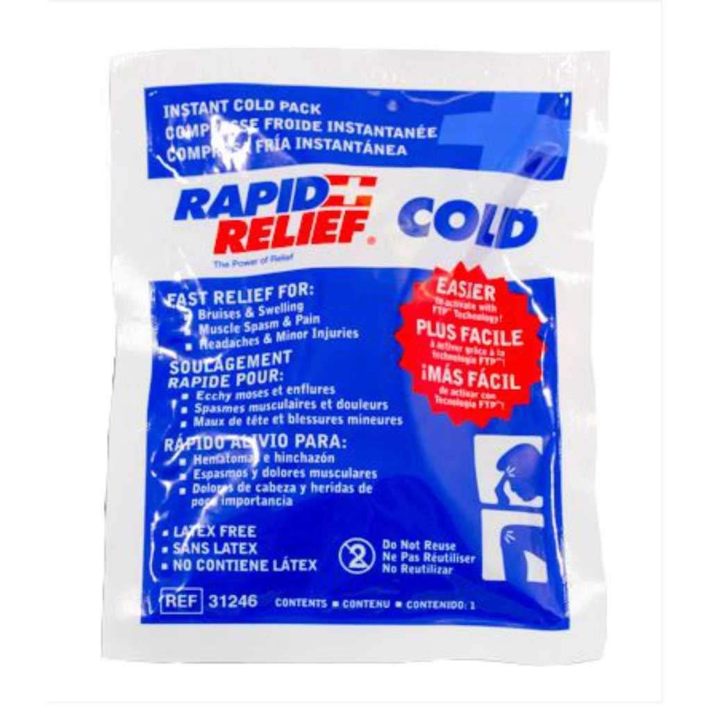 Rapid Relief Instant Cold Pack Large 5"X 9" White Size 9"