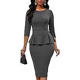 Women's Bodycon Pencil Dress Church Teacher Office Modest Business Wear to Work Sheath Suiting Dresses