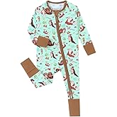 TIBAOKIDS Seals Print Bamboo Fiber Baby Romper with 2 Way Zipper and Long Sleeve Romper for Boys and Girls