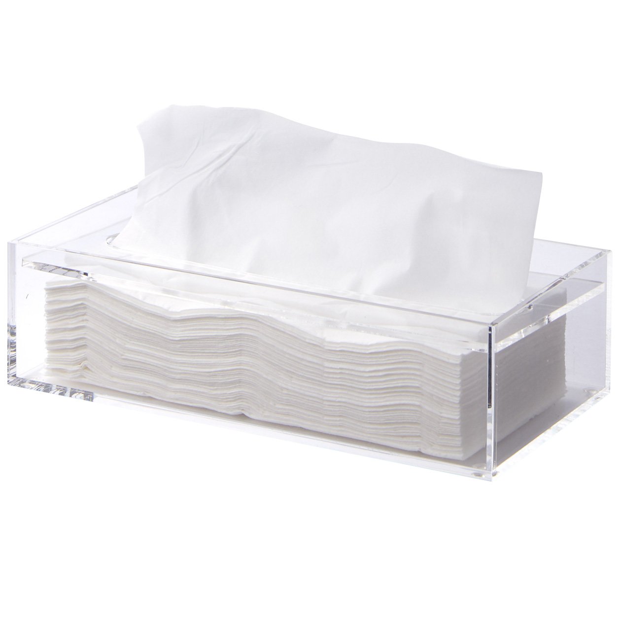 MUJI Clear Acrylic Bathroom Facial Tissue Dispenser Box Storage Case
