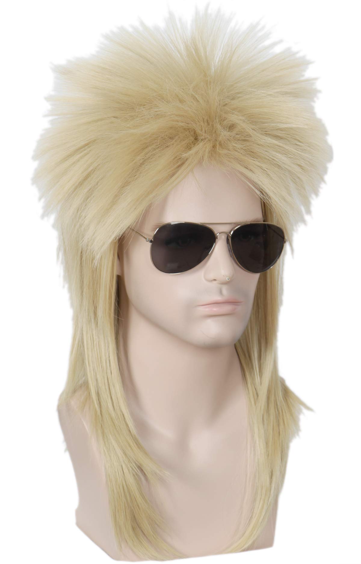 Linfairy 80s Rock Wigs Halloween Blonde Mullet Fancy Dress Wig not style