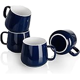 Teocera Ceramic Coffee Mug Set of 4-12 oz Coffee Mugs with Large Handles for Hot or Cold Drinks Like Latte, Cocoa, Tea or Juice - Smooth Ceramic, Dishwasher Safe, Navy