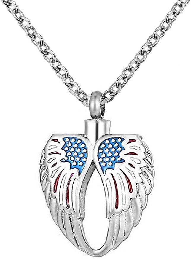 Cremation Jewellery Angel Urn Pendant Necklace - Memorial Ashes Keepsake